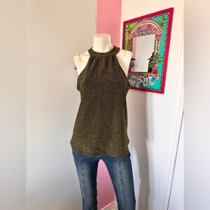 Elegant Green/Yellow Halter Top